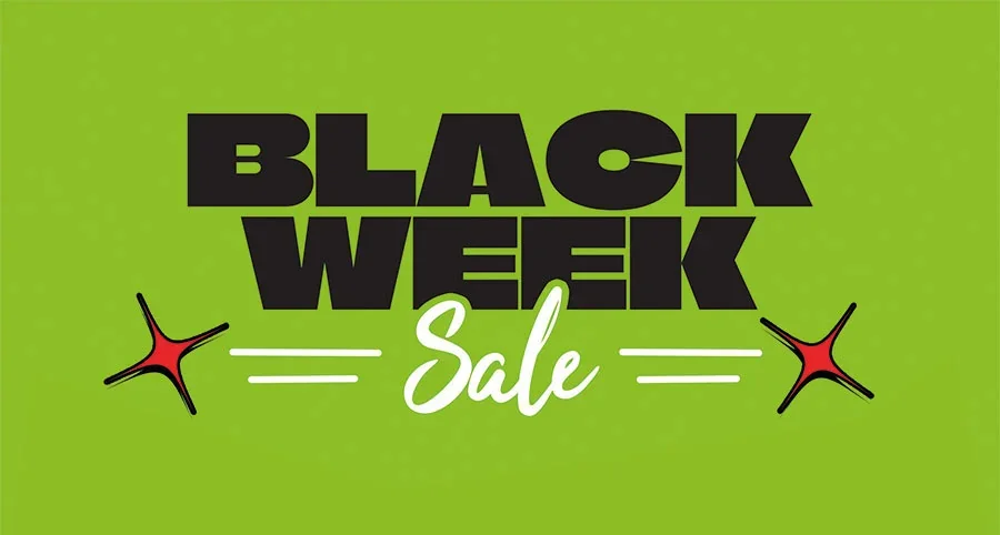 Grafik „Black Week Sale“ in Schwarz und Grün